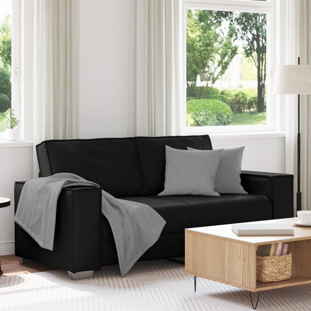 vidaXL Bäddsoffa Svart 140 cm Konstläder