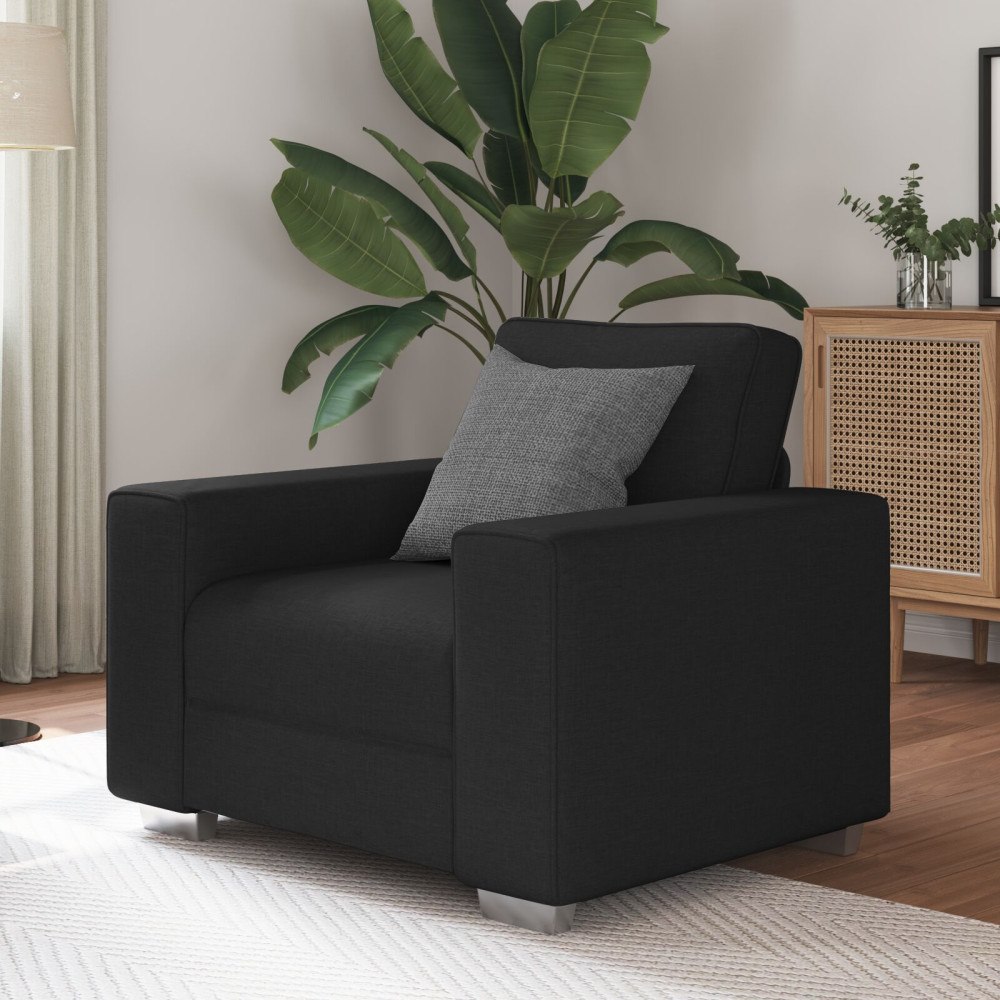 vidaXL Svart Tyg Fåtölj 59 cm