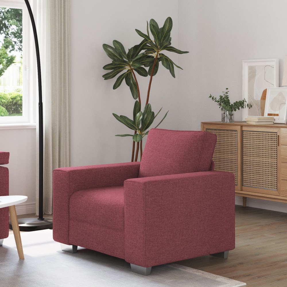 vidaXL vinröd soffa 59 cm tyg