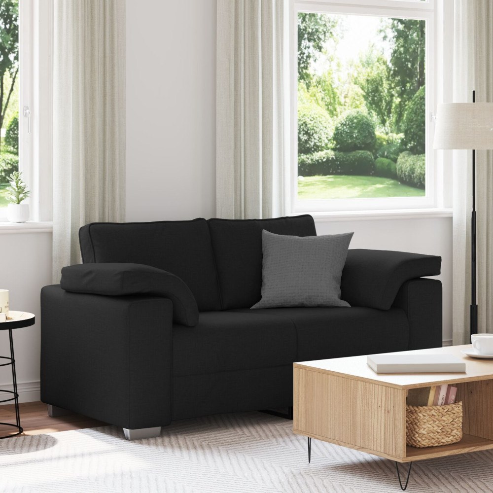 vidaXL Svart Loveseat Soffa - 120 cm Tyg