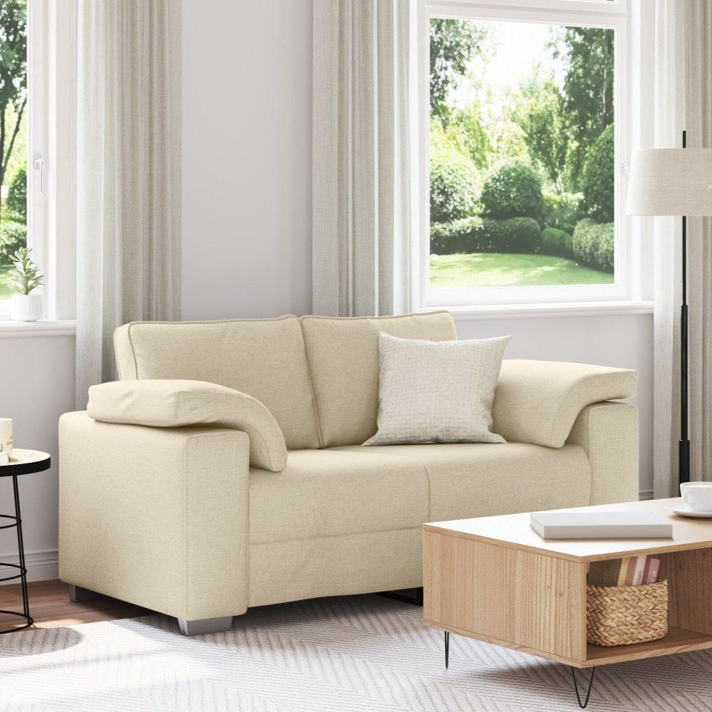 vidaXL Soffa Kräm 160 x 77 x 82 cm Tyg