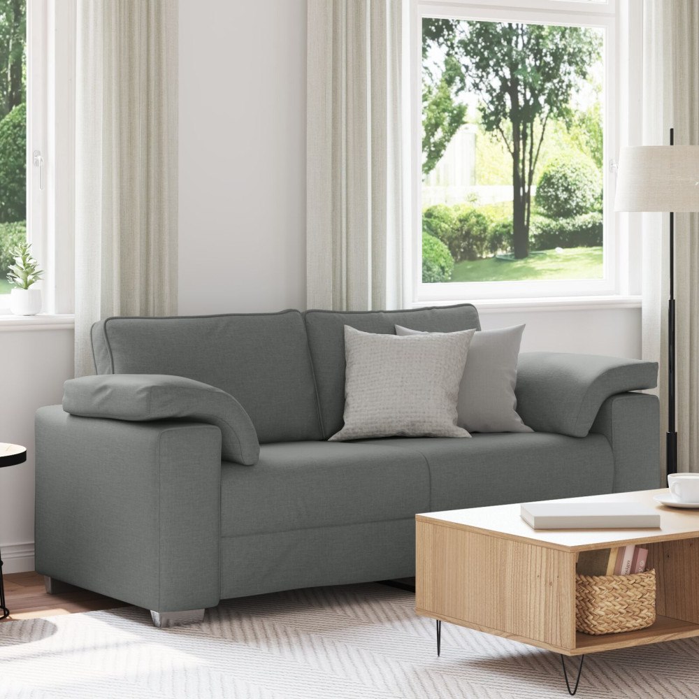 vidaXL Loveseatsoffa Mörkgrå, 140 cm, Tyg