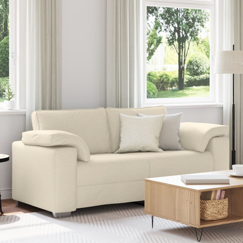 vidaXL Soffa Beige 180 x 80 x 82 cm Linnenblandad tyg