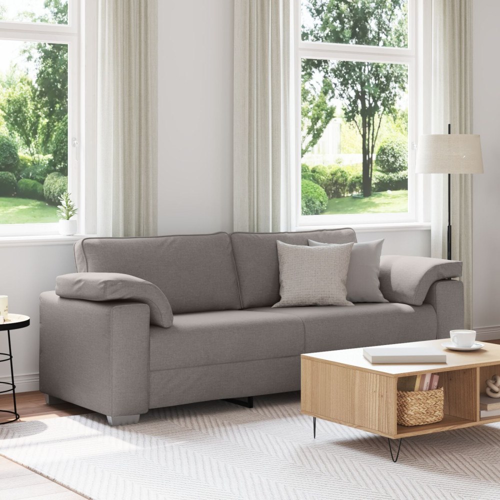 vidaXL 3-sitssoffa i taupe, 178 cm tyg