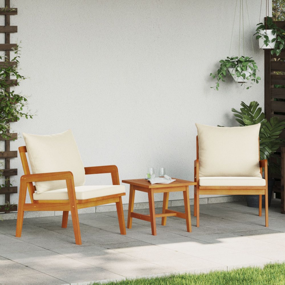 vidaXL Trädgårdsstolar 2 st 59.5x65x71.5 cm Massivt trä akacia
