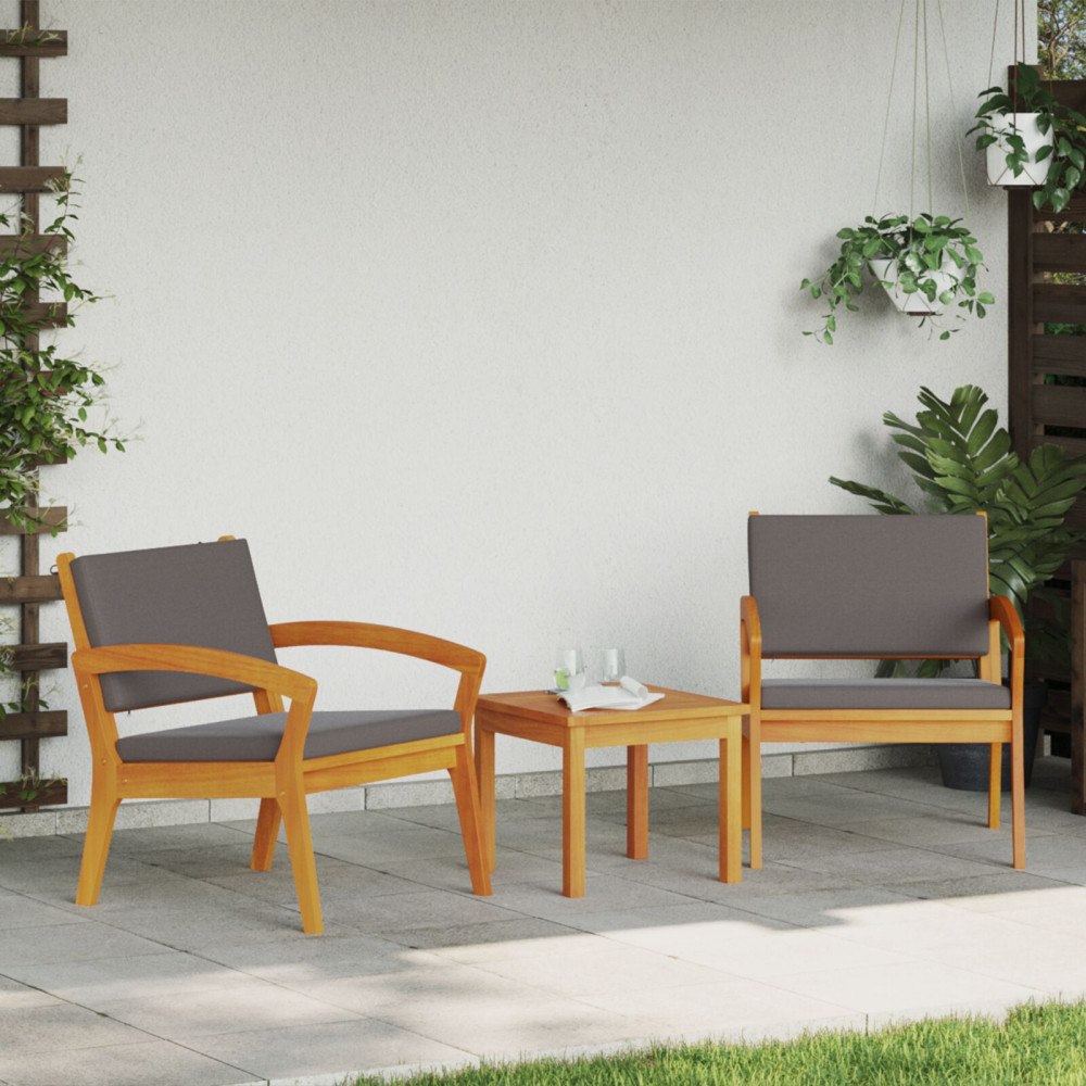 vidaXL Bistroset 3 st Brun Polyester