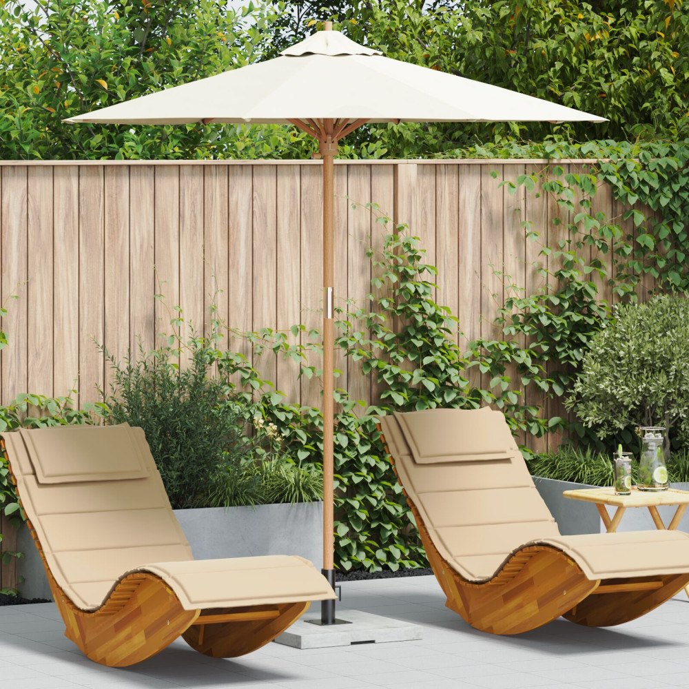vidaXL Trädgårdsparasol Grädde Vit 217x230 cm Bambu