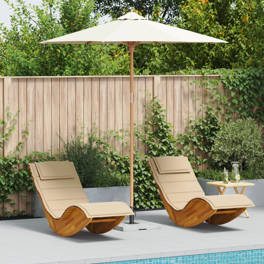 vidaXL Uteplatsparaply Gräddvit 240x260 cm i bambu