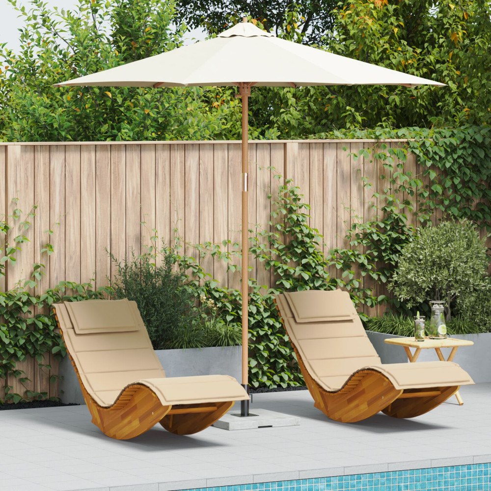 vidaXL Grädde Vit Trädgårdsparasol 270x260 cm Bambu