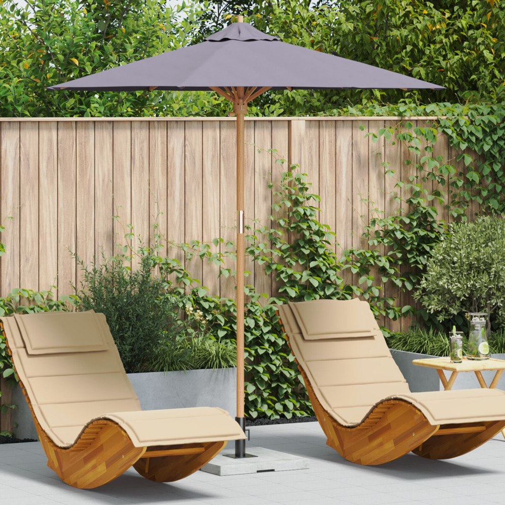 vidaXL Mörkgrå trädgårdsparasol 217x230 cm Bambu