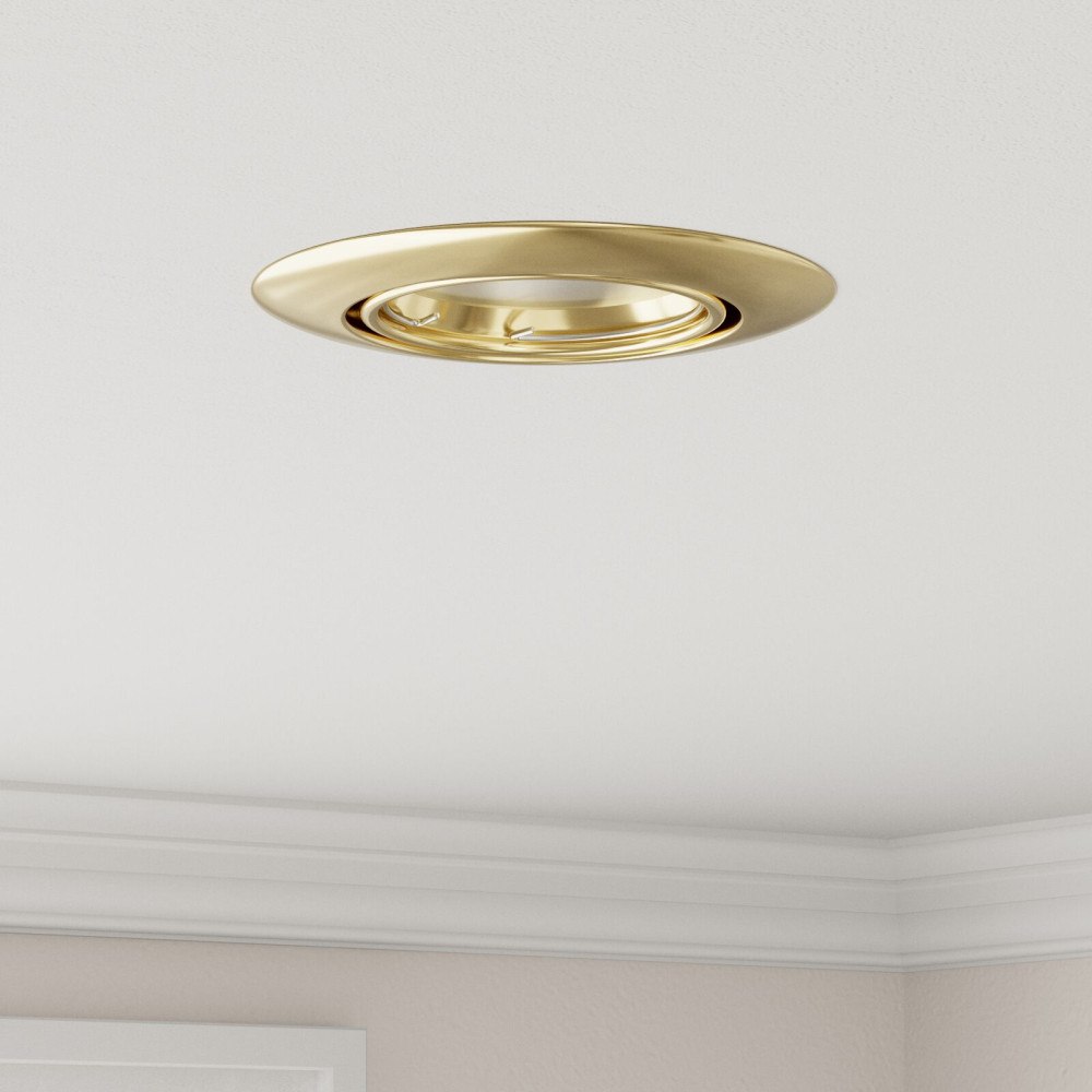 vidaXL Inbyggda Spotlights 6 st Runda GU10 Guld Ø90 mm Stål