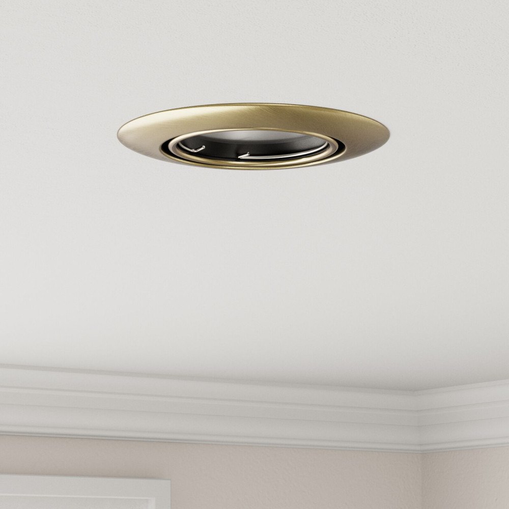 vidaXL Inbyggda Spotlights 6 st Rund GU10 Mässing Ø90 mm Stål