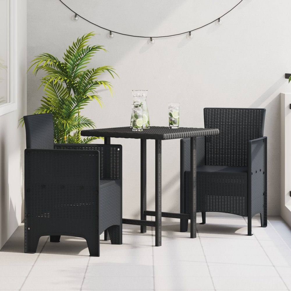 vidaXL Trädgård Stol 2 pcs Antracit 53 x 49 x 85 cm PP
