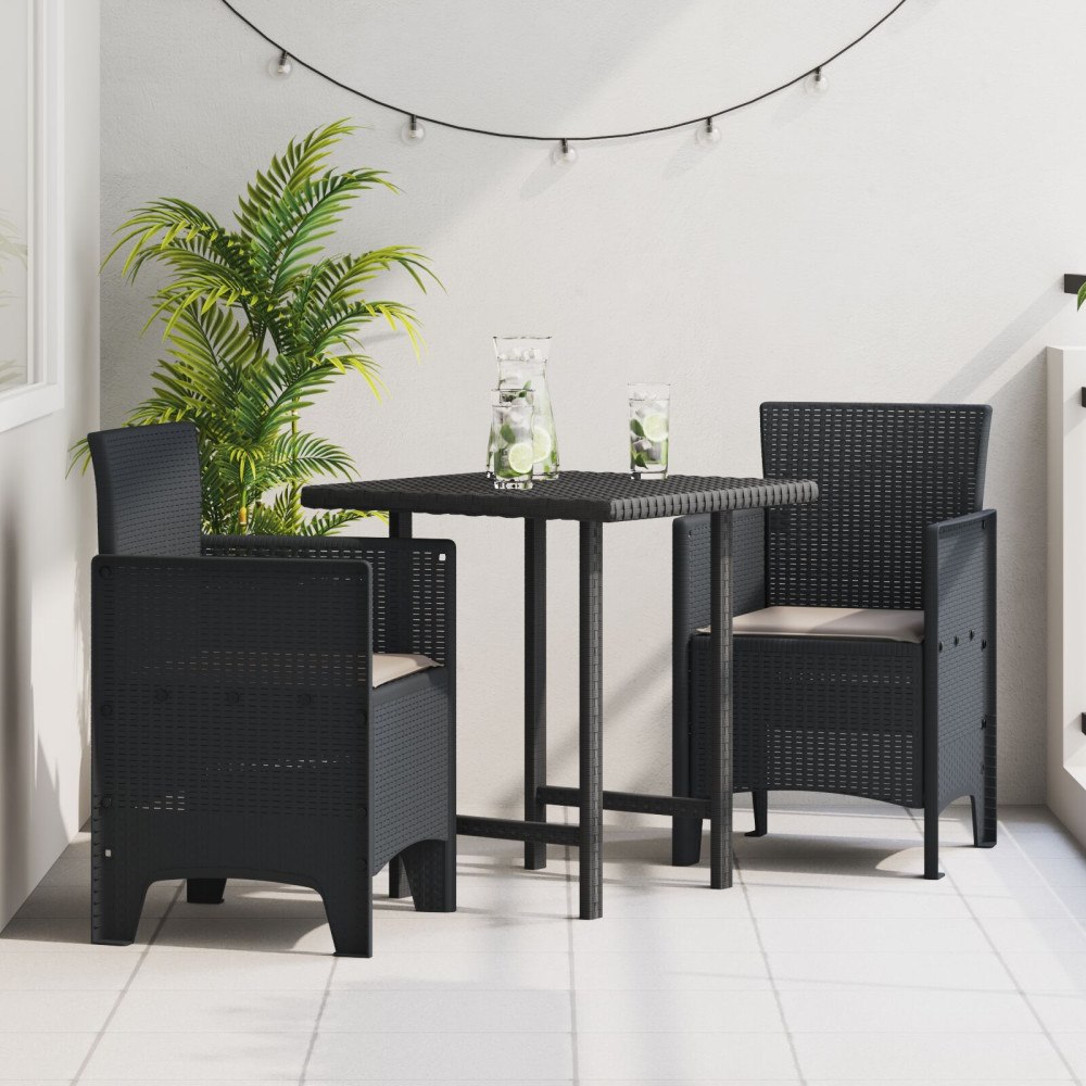 vidaXL Trädgård Stol 2 pcs Antracit 53 x 49 x 85 cm PP
