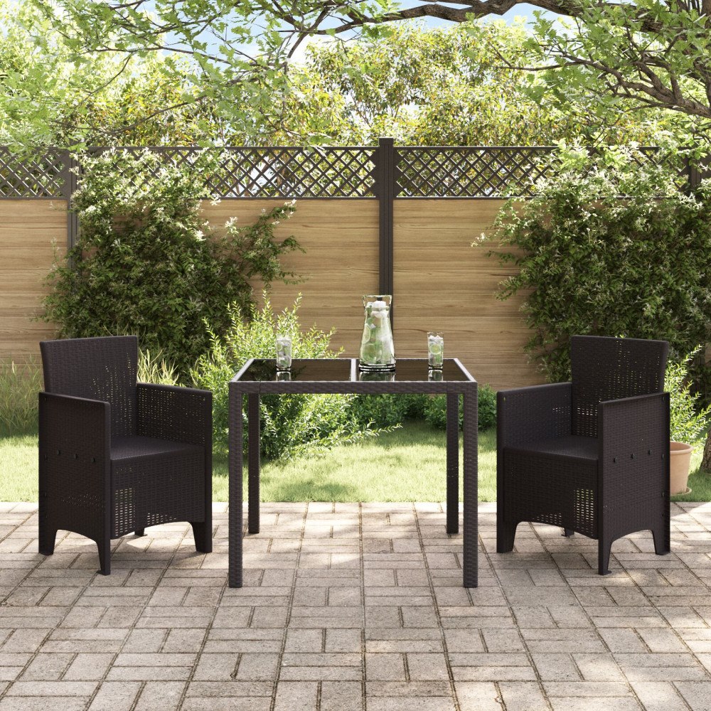 vidaXL Trädgård Stol 2 pcs Brun 53 x 49 x 85 cm PP