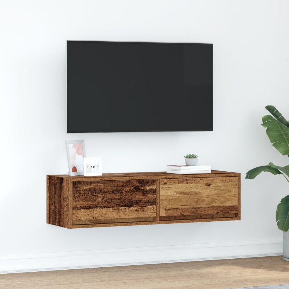 vidaXL TV-bänk Gamla träet 100x31x25,5 cm Konstruerat trä