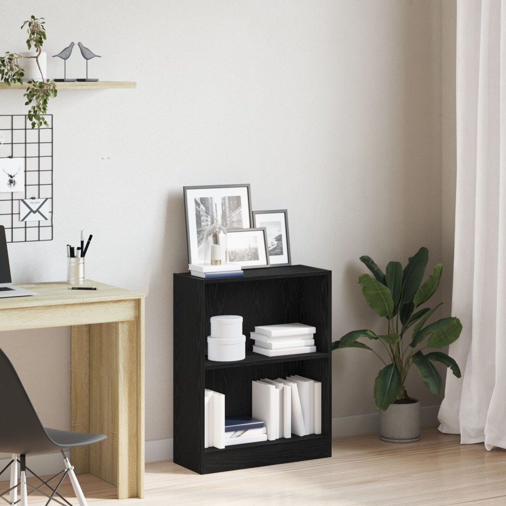 vidaXL Bokskåp Svart 60x24x76 cm Konstruerat trä