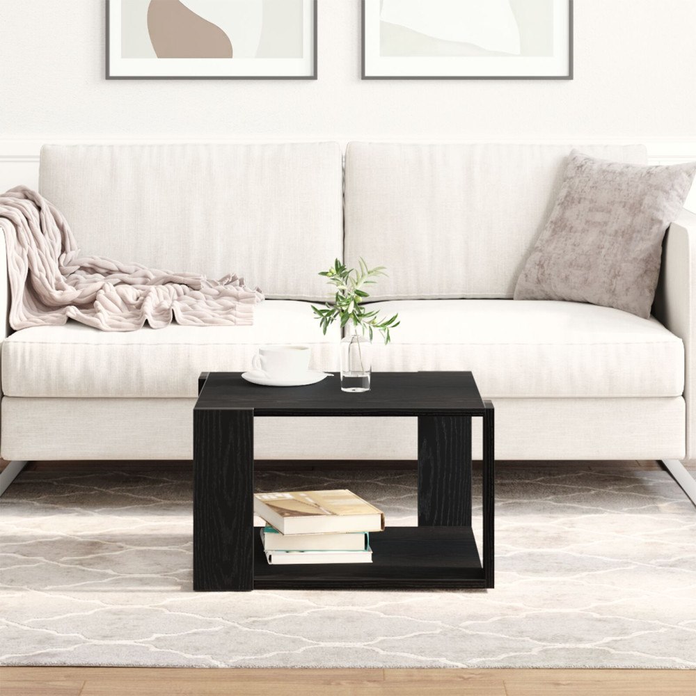 vidaXL Soffbord svart ek 85x55x31 cm konstruerat trä
