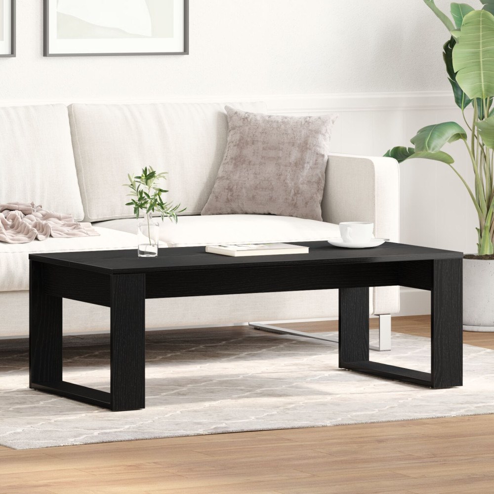 vidaXL Kaffeebord Svart Ek 102x50x35 cm Konstruerat trä