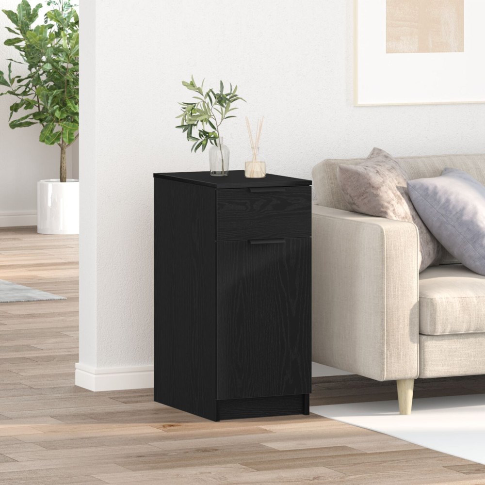 vidaXL Skrivbordsskåp Svart ek 33 x 50 x 75 cm Konstruerat trä