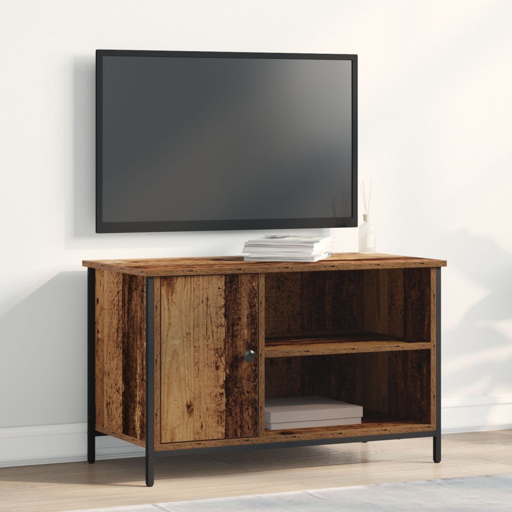 vidaXL TV-bänk i gammalt trä 80x40x50 cm, konstruerat trä och stål