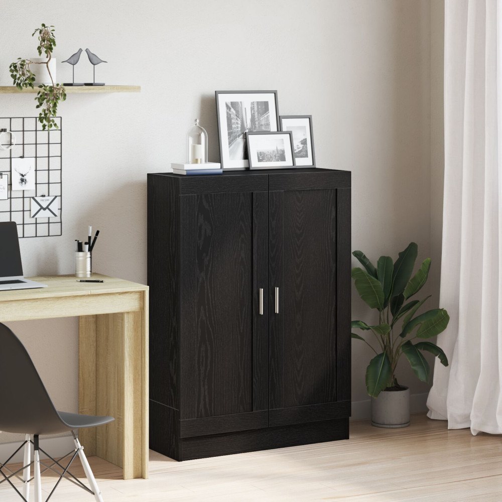 vidaXL Bokskåp svart ek 82,5x30,5x115 cm, konstruerat trä