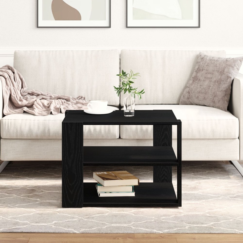 vidaXL Kaffeebord Svart Ek 59,5x59,5x40 cm Konstruerat trä