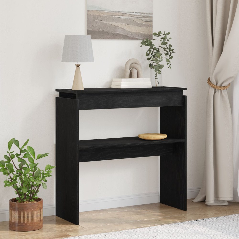 vidaXL Konsolbord svart ek 80x30x80 cm konstruerat trä
