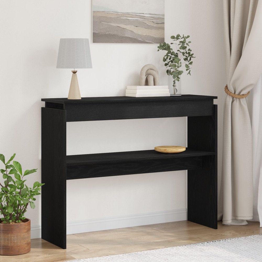 vidaXL Konsolbord Svart Ek 80x30x102 cm Trä
