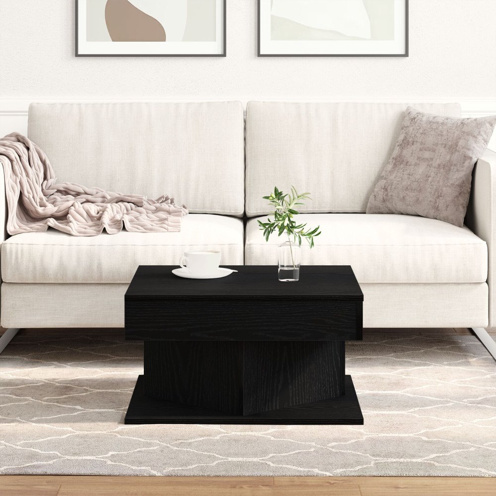 vidaXL Kaffeebord Svart Ek 57x57x30 cm Trä