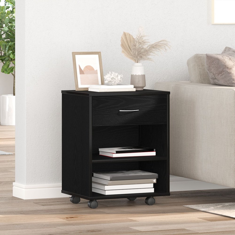 vidaXL Förvaringsskåp Svart ek 46 x 36 x 59 cm Konstruerat trä