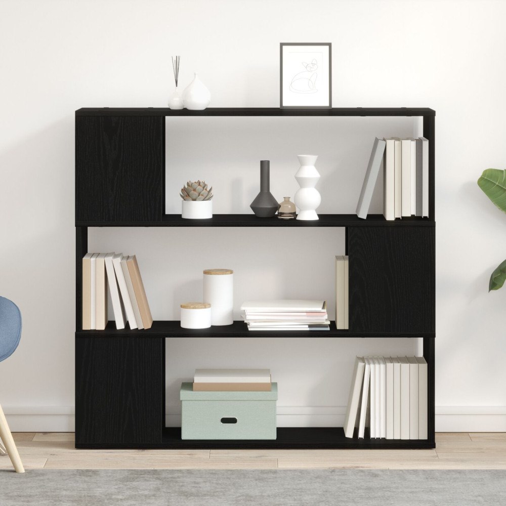 vidaXL TV-bänkset Svart Ek 100 x 24 x 94 cm Konstruerat trä