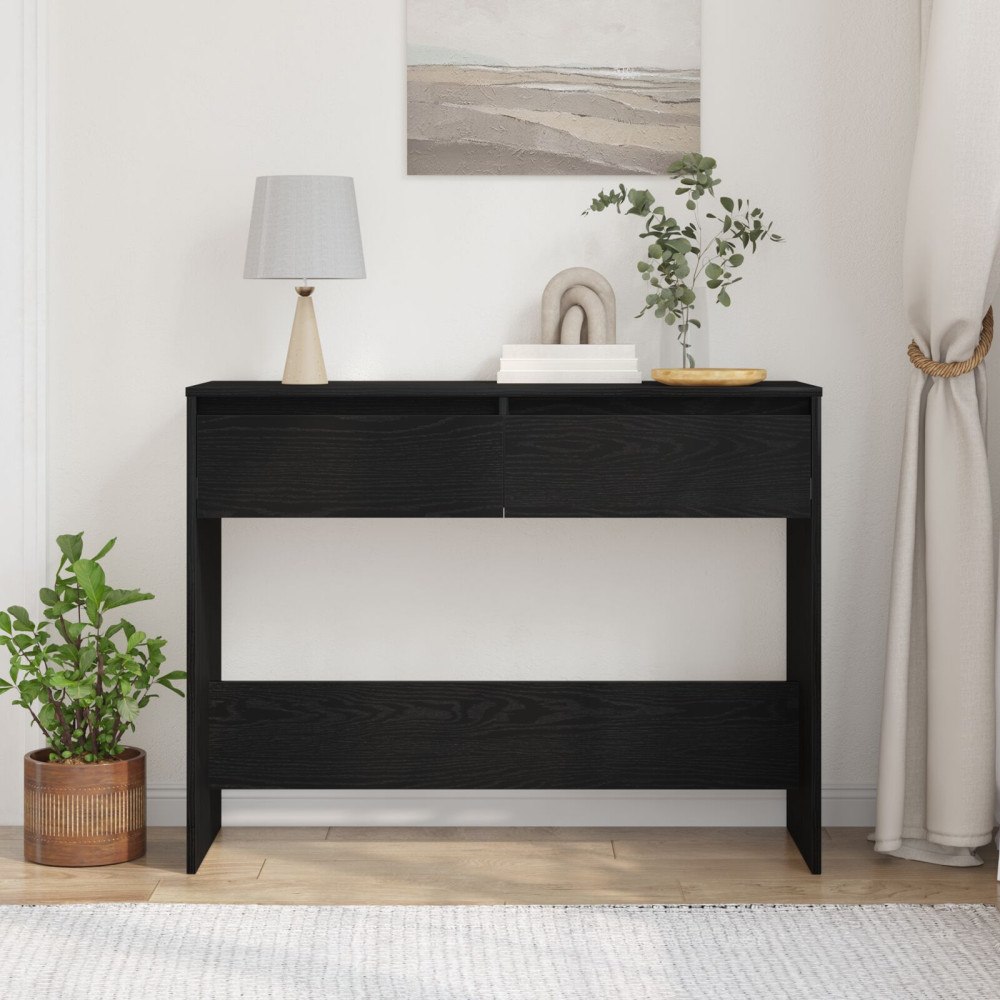 vidaXL Konsolbord 100x35x76.5 cm svart ek konstruerat trä