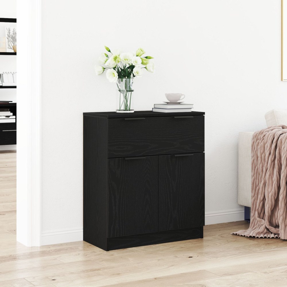 vidaXL Sideboard svart ek 60x30x70 cm konstruerat trä