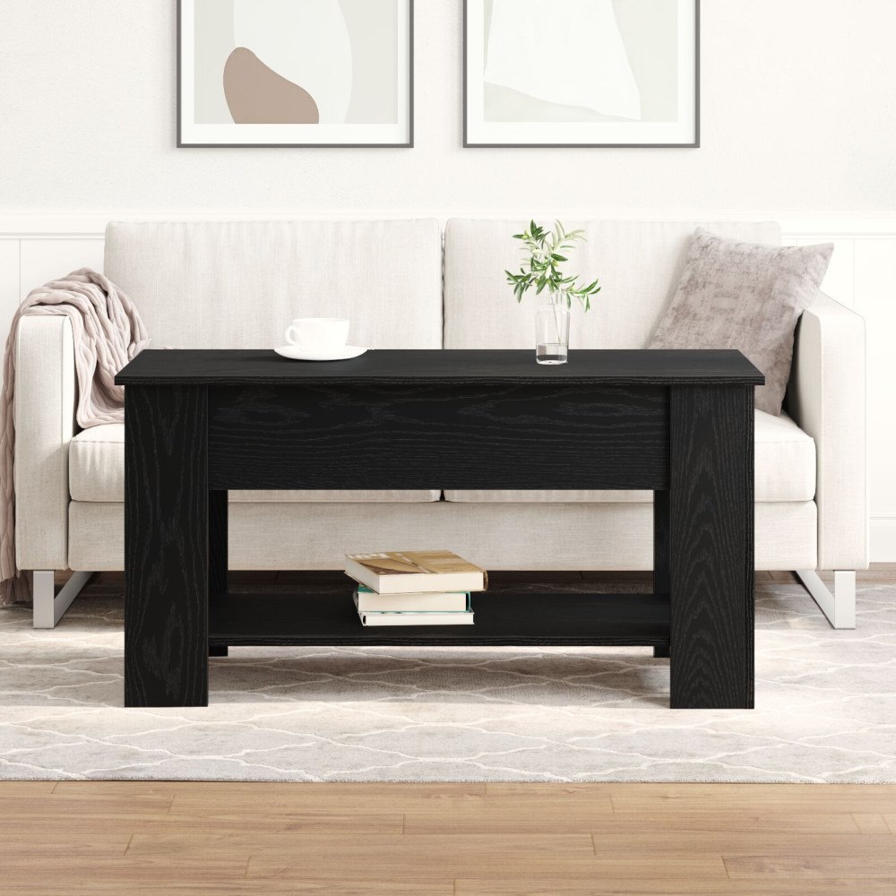 vidaXL Svart Ek Kaffeebord - 101x49x52 cm Tillverkat av Konstfiber
