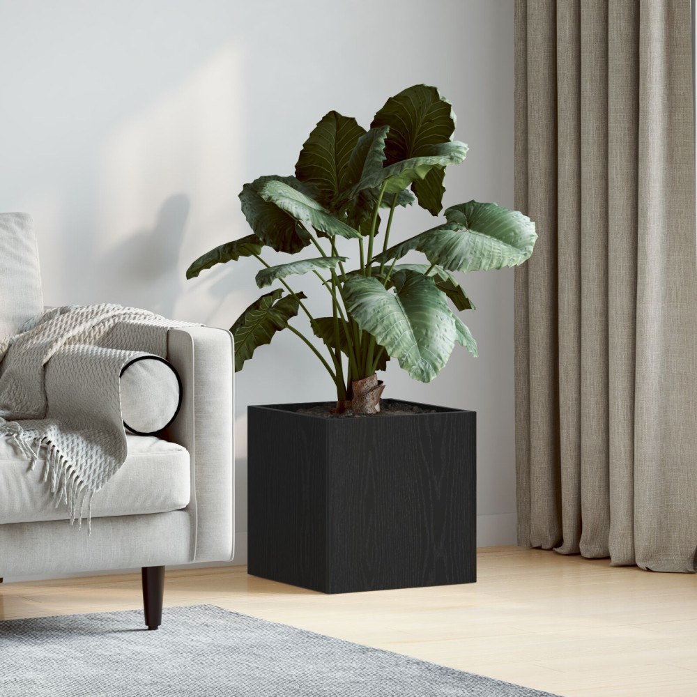 vidaXL Planteringslåda svart ek 40x40x40 cm konstruerat trä