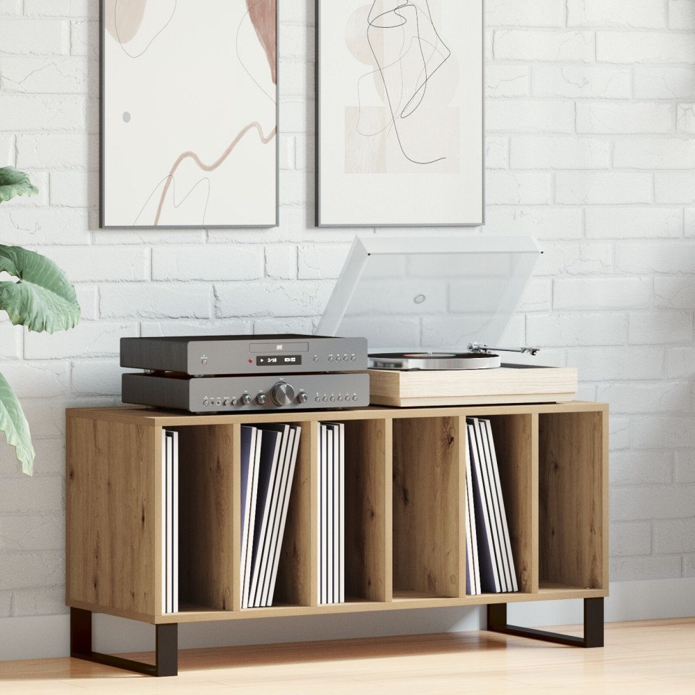 vidaXL Skåp för vinylskivor återvunnet trä 100x38x48 cm konstr. trä