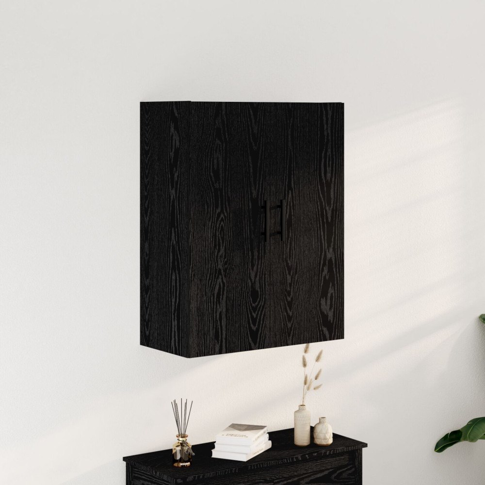 vidaXL Väggskåp svart ek 69,5x34x90 cm konstruerat trä