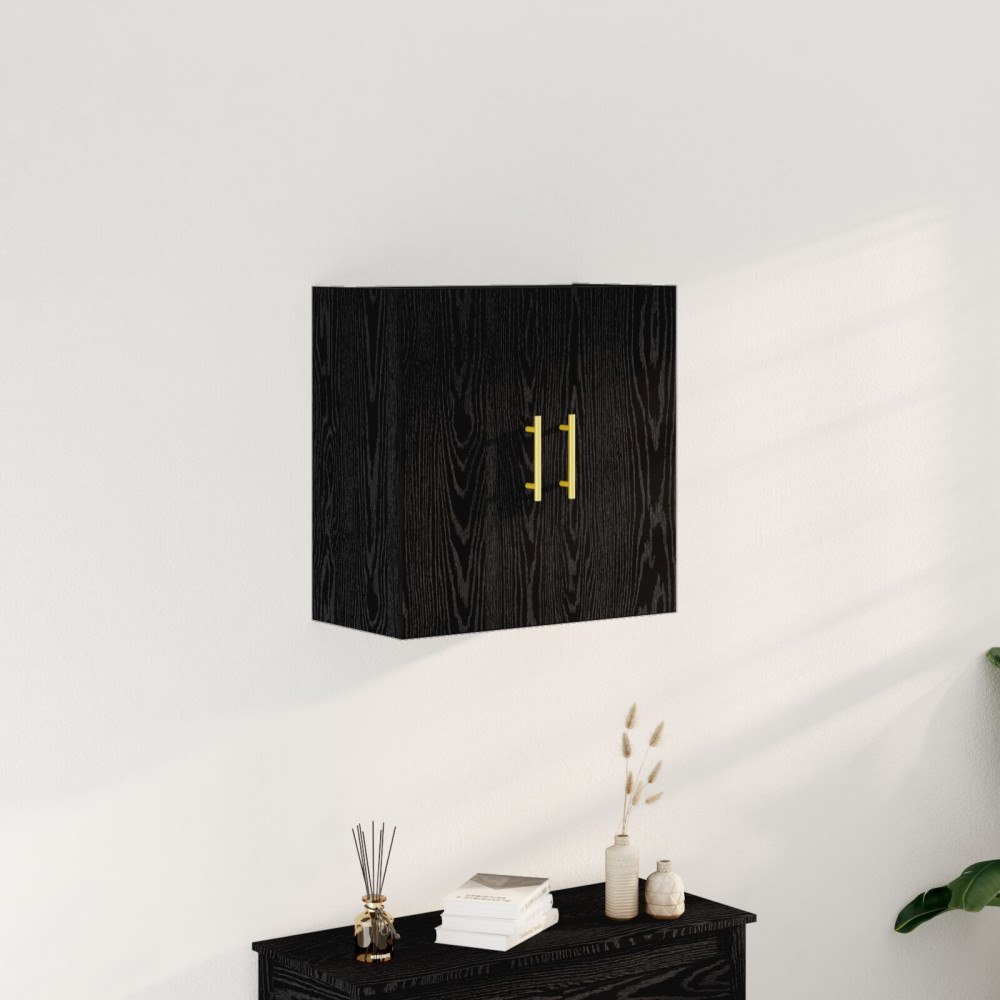 vidaXL Vägghylla Svart Ek 60x31x70 cm Konstruerat trä