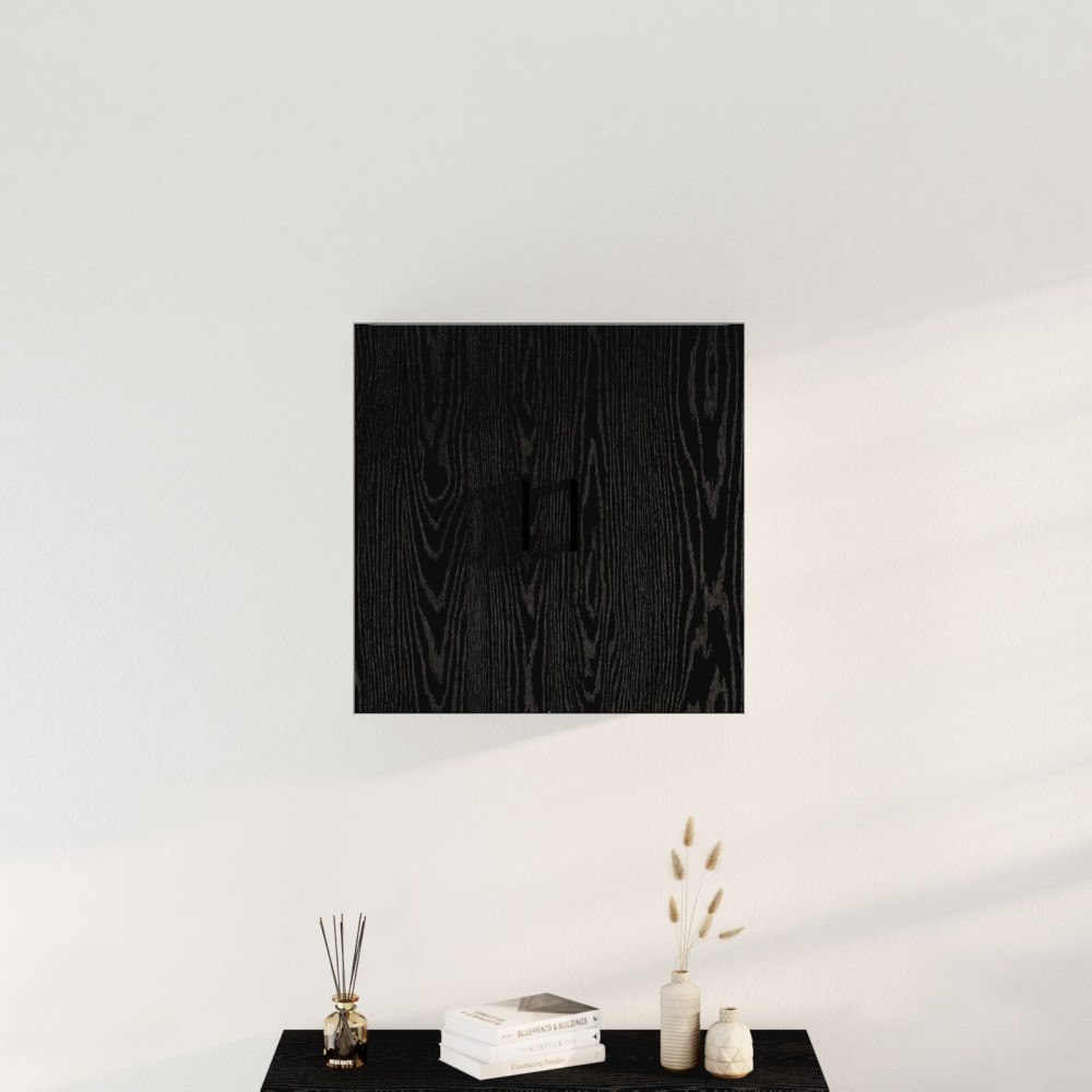 vidaXL Väggskåp Väggmonterad Svart ek 60 x 31 x 60 cm Konstruerat trä
