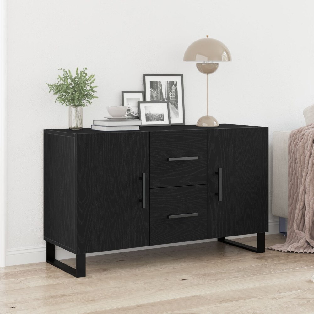 vidaXL Sideboard svart ek 100x36x60 cm konstruerat trä