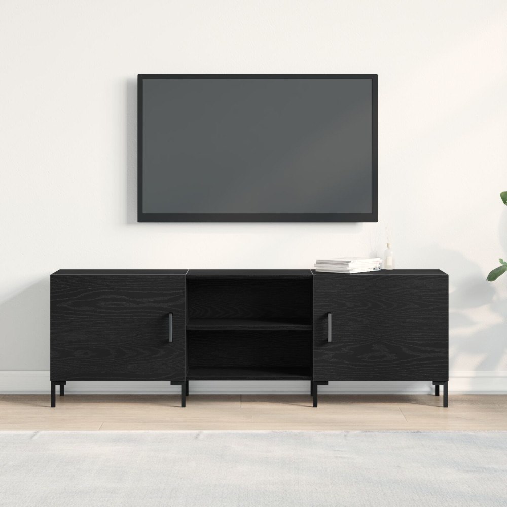 vidaXL TV-bänk svart ek 150x30x50 cm konstruerat trä