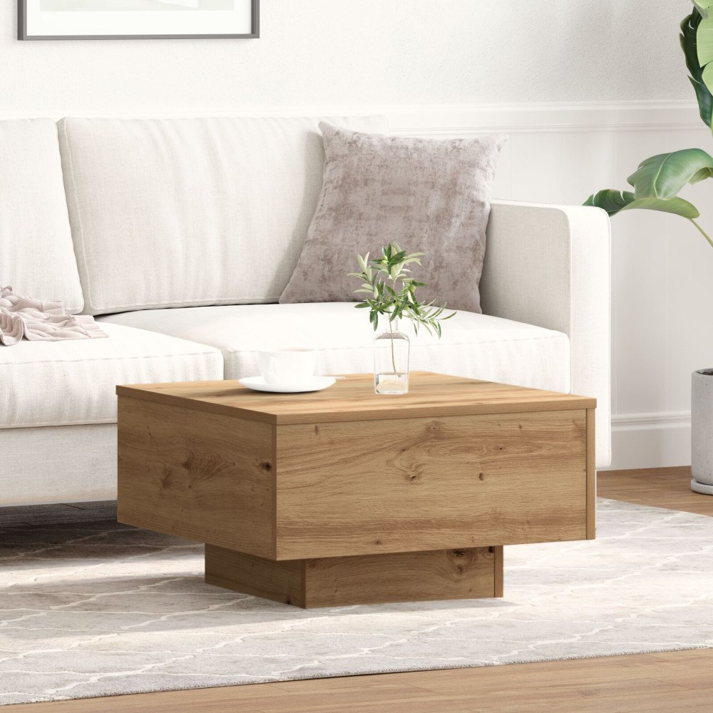 vidaXL Kaffeebord Artisanal Ek 55x55x31 cm Ingenjörsträ