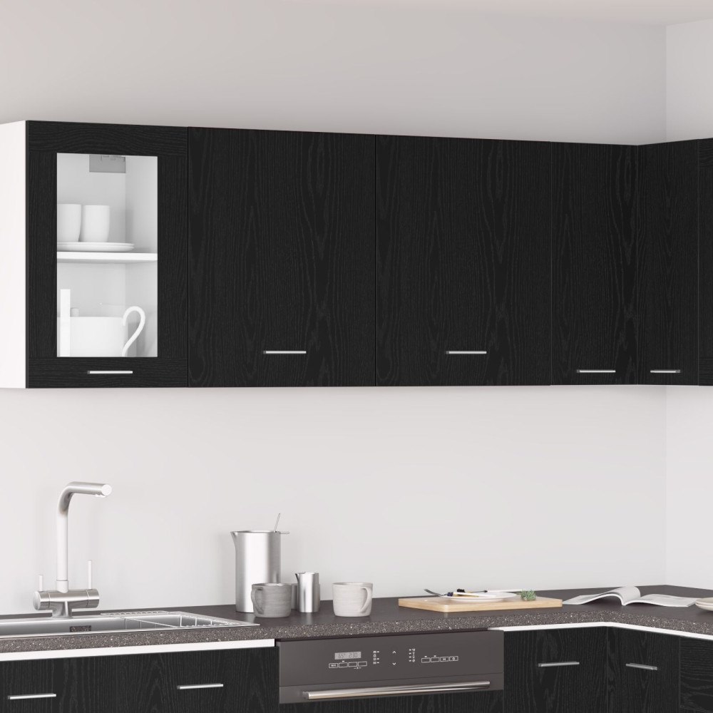 vidaXL Hängskåp - 2-pack - Svart Ek, 100x31x60 cm - Tillverkad av konstruerat trä