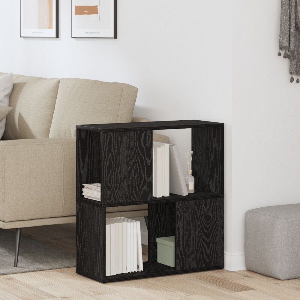 vidaXL Hylla Svart Ek 60x24x63 cm Trä