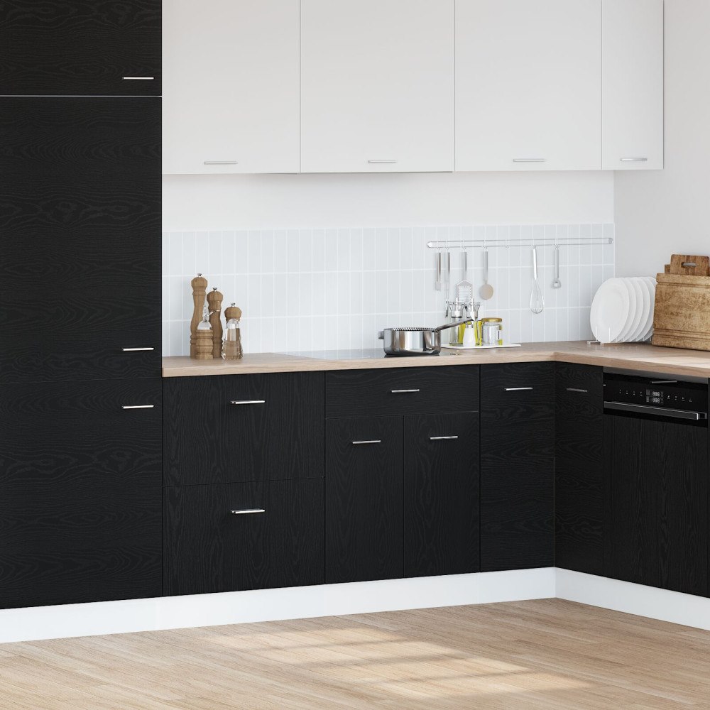 vidaXL Svart Ek Lådans Botten Skåp - 60x46x81.5 cm Tillverkat av Konstruerat Trä