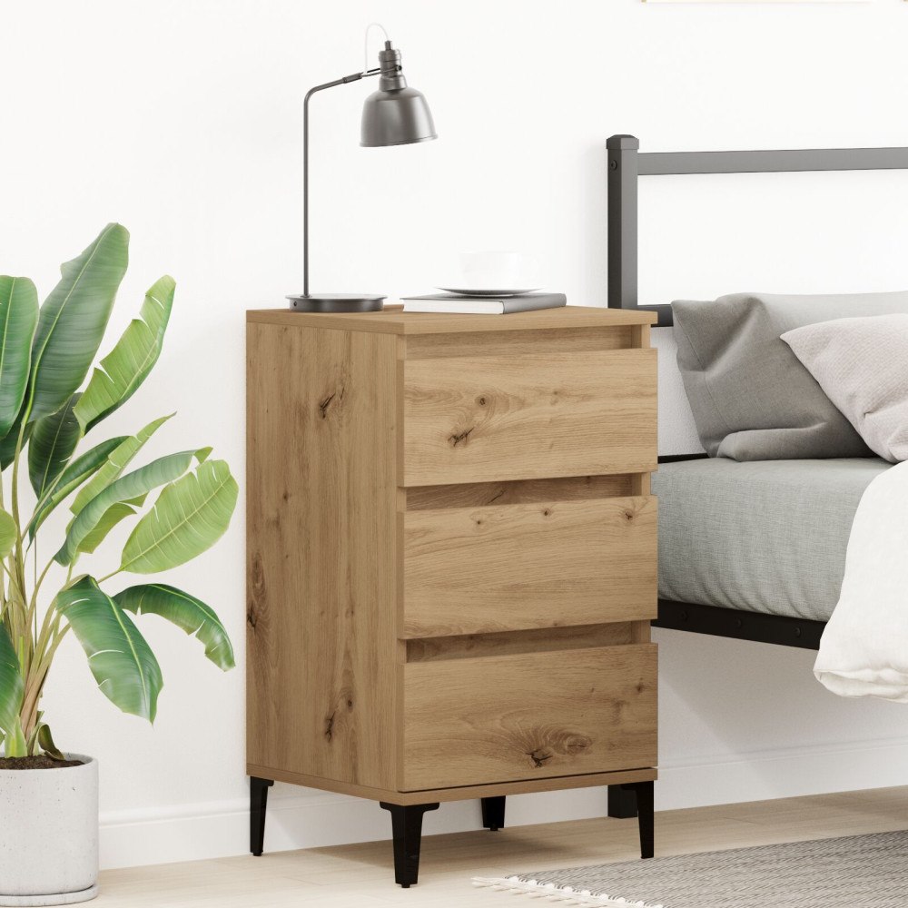 vidaXL Sängbord artisan ek 40x35x70 cm konstruerat trä