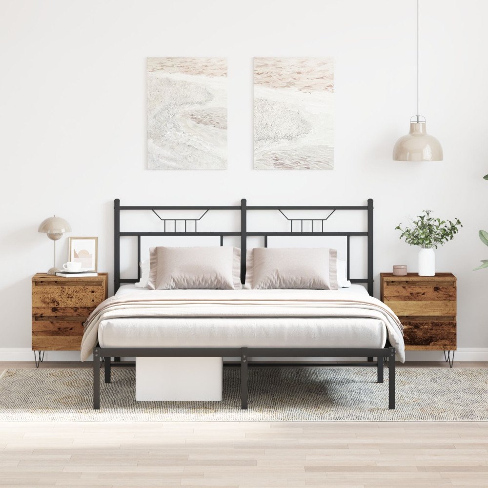 vidaXL Sängbord 2 st Gamla trä 40x35x50 cm Konstruerat trä