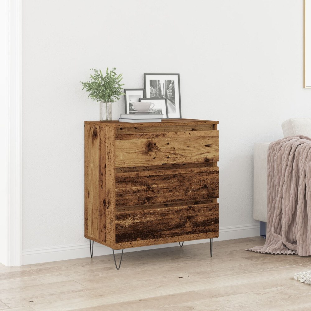 vidaXL Sideboard med lådor återvunnet trä 60x35x70 cm konstruerat trä