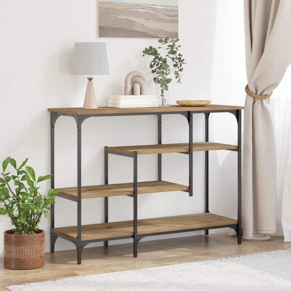 vidaXL Konsolbord artisan ek 100x35x75 cm konstruerat trä och stål